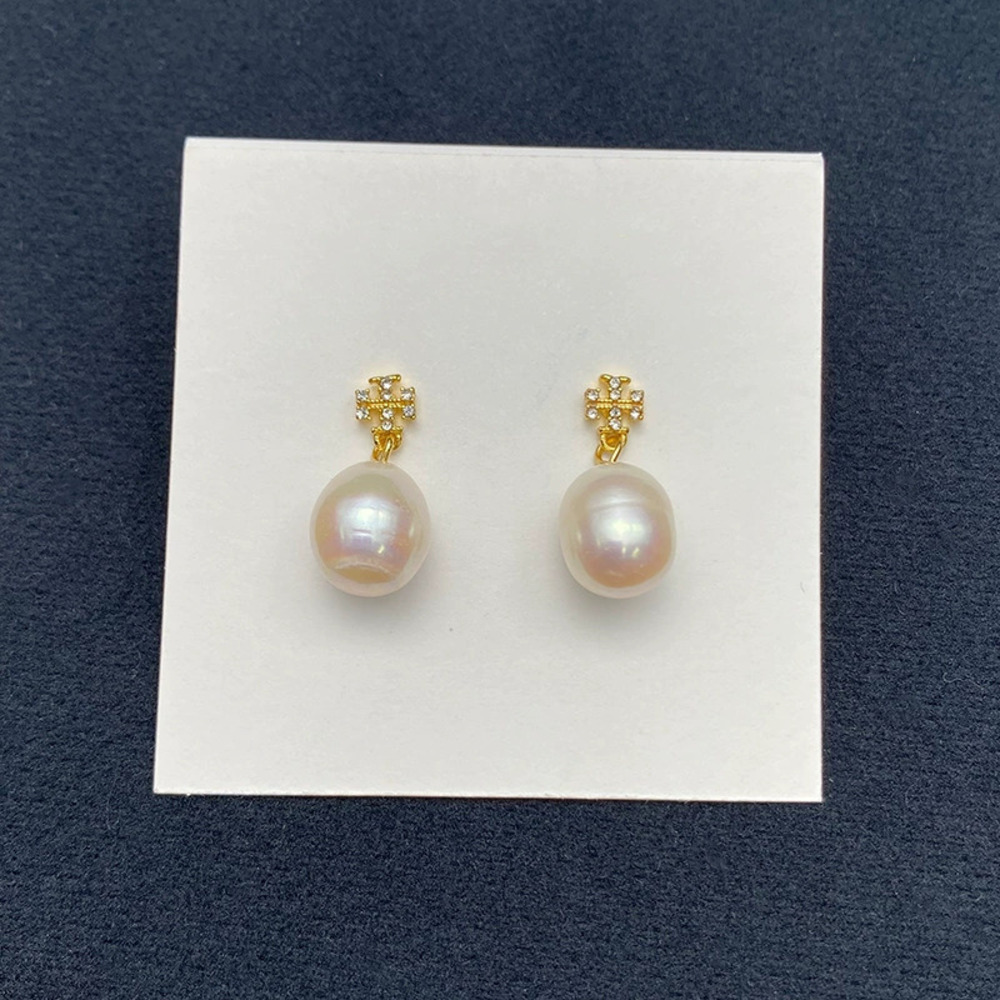 Tory Burch Pearl Drop Earrings Crystal